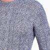 Luxury alpaca wool sweater for men – melange gray Aran Nordic knit pullover