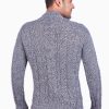 INTI0002 INTI ALPACA Irish Aran Nordic Sweater for Men in Melange Gray – handcrafted alpaca wool pullover