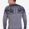 INTI0003 Intialpaca Soft Gray Alpaca Sweater with llamas pattern