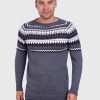 Crewneck Gray Alpaca Sweater for Men