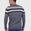 Crewneck Gray Alpaca Sweater for Men