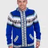 Alpaca Men’s knit hoddie Blue sweater