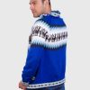 Alpaca Men’s knit hoddie Blue sweater