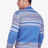 INTI0014 INTI ALPACA Men Norwegian Pattern Pullover Sweater Sky Blue Alpaca Wool Traditional Nordic Design