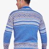 INTI0014 INTI ALPACA Men Norwegian Pattern Pullover Sweater Sky Blue Alpaca Wool Traditional Nordic Design