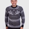 Soft Black and Gray Alpaca Sweater for men