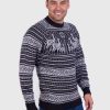 Soft Black and Gray Alpaca Sweater for men