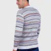 Crewneck White Alpaca Sweater for Men