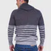 Alpaca Men’s knit hooded Gray sweater with stripes