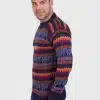 Crewneck Navy Blue Alpaca Sweater for Men