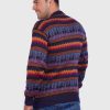 Crewneck Navy Blue Alpaca Sweater for Men