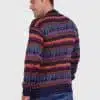 Crewneck Navy Blue Alpaca Sweater for Men