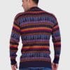 Crewneck Navy Blue Alpaca Sweater for Men