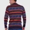 Crewneck Navy Blue Alpaca Sweater for Men