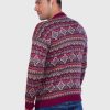 Crewneck Burgundy Alpaca Sweater for Men