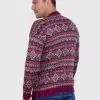 Crewneck Burgundy Alpaca Sweater for Men
