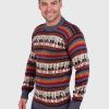 Crewneck Gray Alpaca Sweater for Men