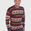 Crewneck Gray Alpaca Sweater for Men