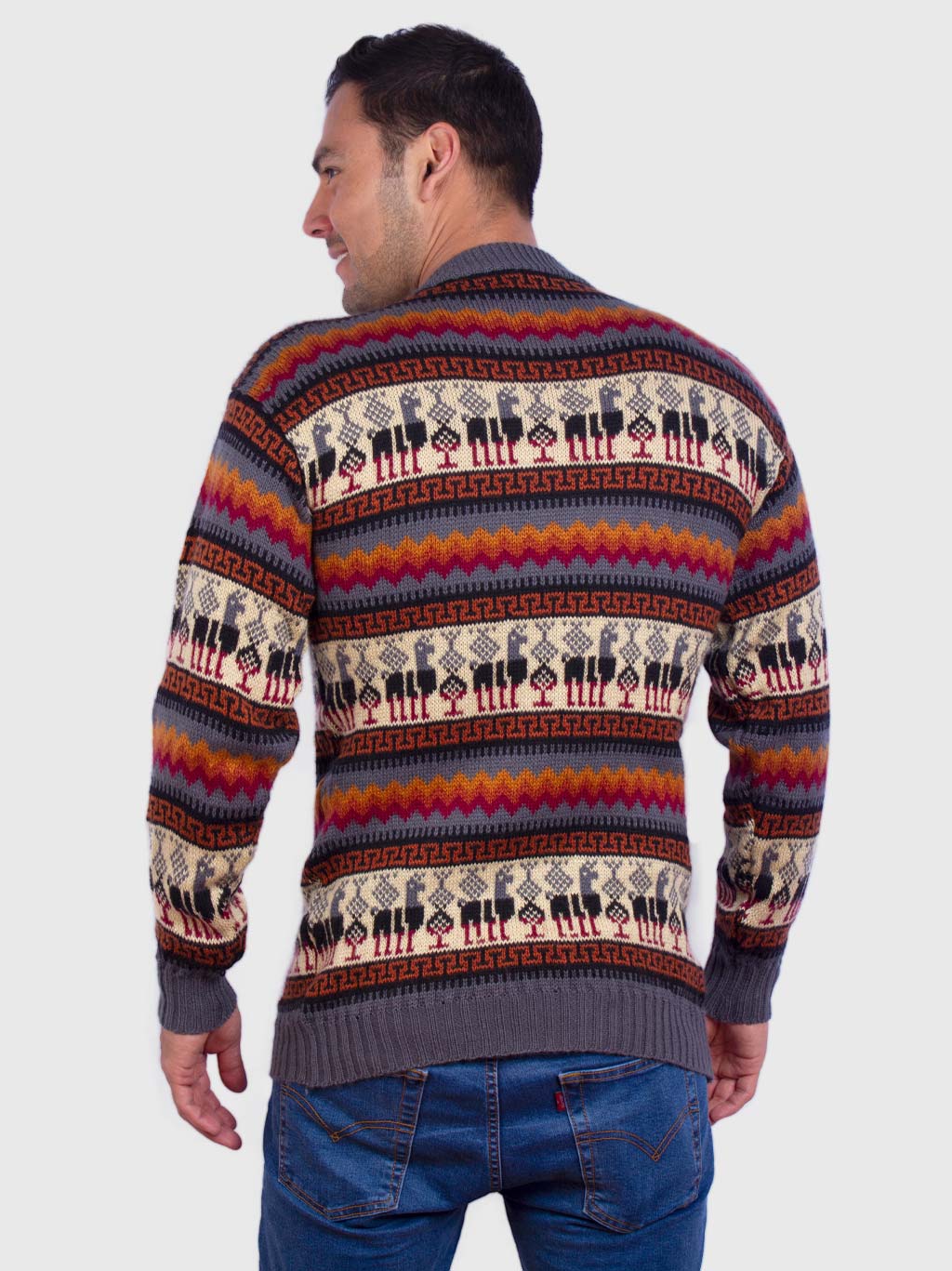 Crewneck Steel Blue Alpaca Sweater for 