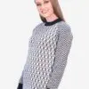 INTI ALPACA ALPACA SWEATER FOR WOMEN - BLACK AND WHITE CREWNECK ALPACA JUMPER FOR WINTER