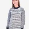 INTI ALPACA ALPACA SWEATER FOR WOMEN - BLACK AND WHITE CREWNECK ALPACA JUMPER FOR WINTER