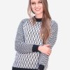 INTI ALPACA ALPACA SWEATER FOR WOMEN - BLACK AND WHITE CREWNECK ALPACA JUMPER FOR WINTER