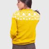 Crewneck Yellow Alpaca Sweater for Women