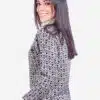 Turtleneck Black and White Alpaca Sweater for Women Winter Pullover INTI0027 INTI ALPACA