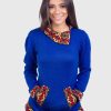 Turtleneck Blue Alpaca Sweater for Women