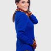 Turtleneck Blue Alpaca Sweater for Women