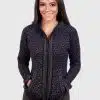Dark Gray Hoodie Alpaca Sweater for women