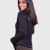 Dark Gray Hoodie Alpaca Sweater for women
