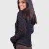 Dark Gray Hoodie Alpaca Sweater for women