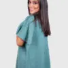 Aqua Short Sleeve Alpaca Sweater for Women