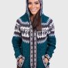 Alpaca Women’s Knit Hoddie Dark Green Melange Sweater