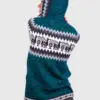 Alpaca Women’s Knit Hoddie Dark Green Melange Sweater