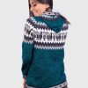 Alpaca Women’s Knit Hoddie Dark Green Melange Sweater
