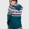 Alpaca Women’s Knit Hoddie Dark Green Melange Sweater