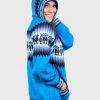 Alpaca Women’s Knit Hoddie Turquoise Sweater