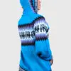 Alpaca Women’s Knit Hoddie Turquoise Sweater