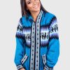 Alpaca Women’s Knit Hoddie Turquoise Sweater