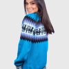 Alpaca Women’s Knit Hoddie Turquoise Sweater