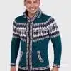 Alpaca Men’s Knit Hoddie Dark Green Melange Sweater
