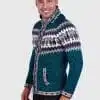 Alpaca Men’s Knit Hoddie Dark Green Melange Sweater