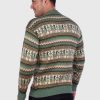 Crewneck Olive Green Alpaca Sweater for Men