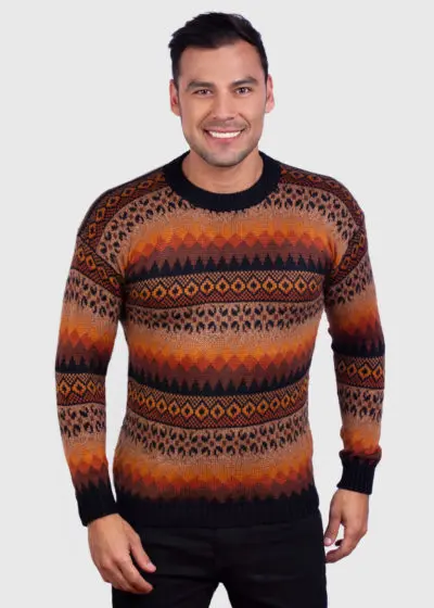 Crewneck Alpaca Sweater for men “Raymi”