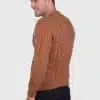 Hand knit Warm Ochre Aran Alpaca Sweater for Men “Wisa”