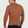 Hand knit Warm Ochre Aran Alpaca Sweater for Men “Wisa”