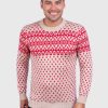 Beige and Red Soft Alpaca Sweater for Men