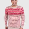Beige and Red Soft Alpaca Sweater for Men